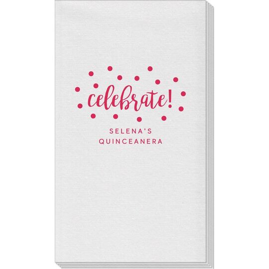 Confetti Dots Celebrate Linen Like Guest Towels